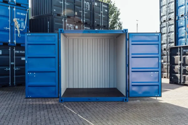 10ft-shipping-container-blue-new-front-open-scaled 10ft New Shipping Containers For Sale