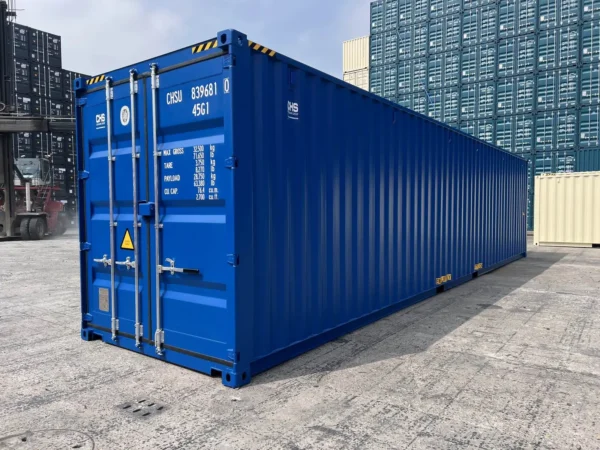 40ft-shipping-container-high-cube-new-blue-corner-right-front
